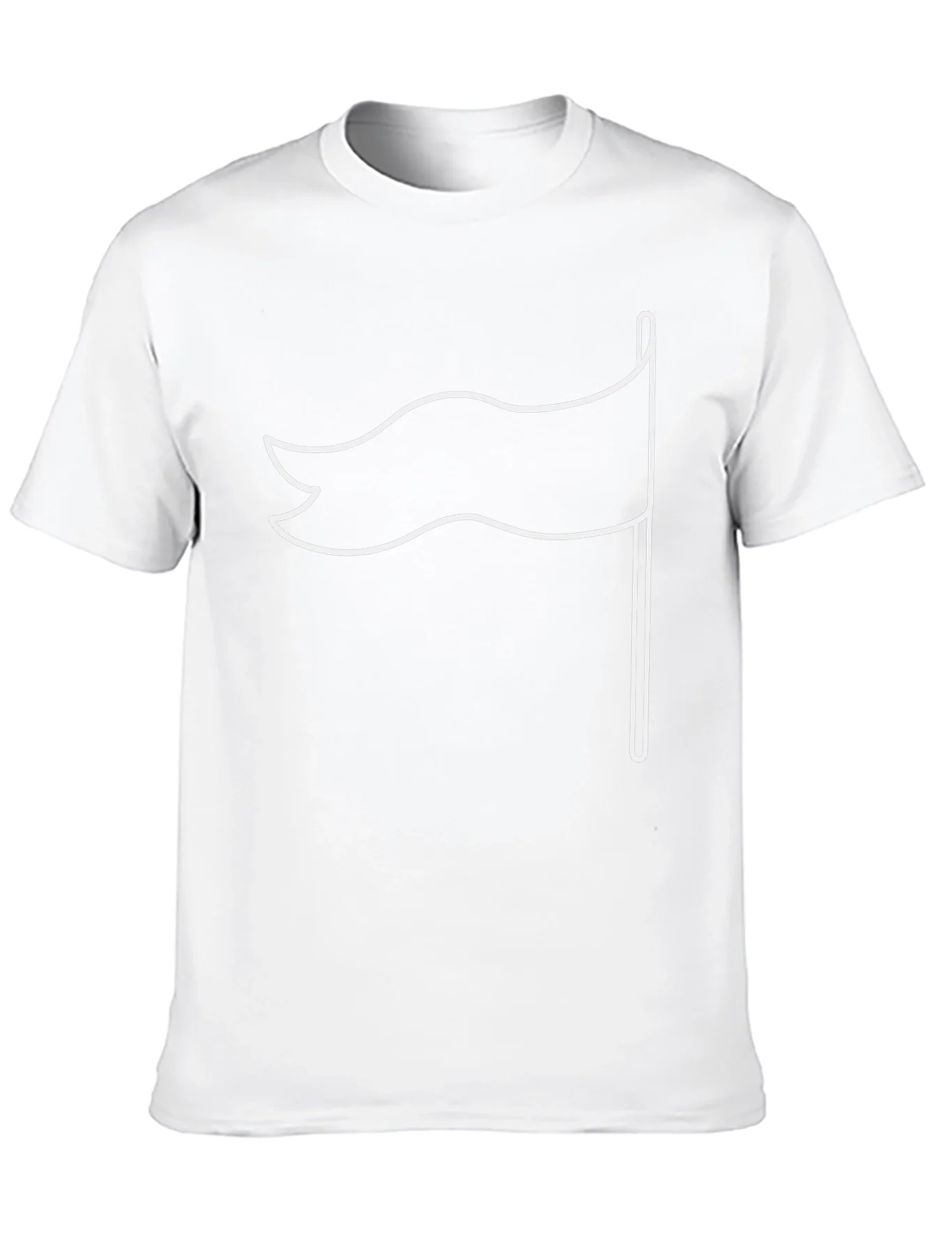 Black T-Shirt with White Flag Graphic