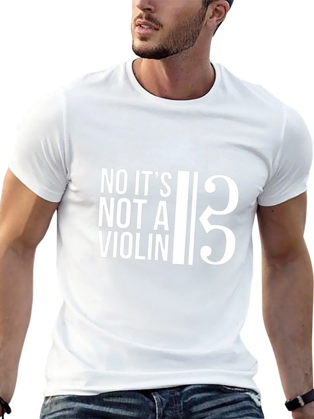 Bass Clef T-Shirt: No Its Not a Violin!