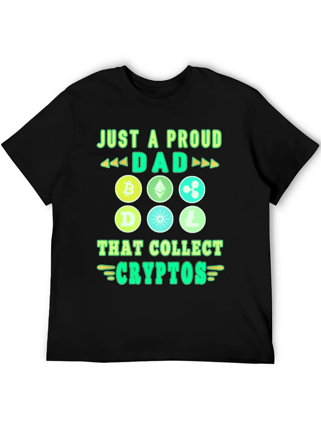 Proud Dad Crypto Collector Black Graphic Tee