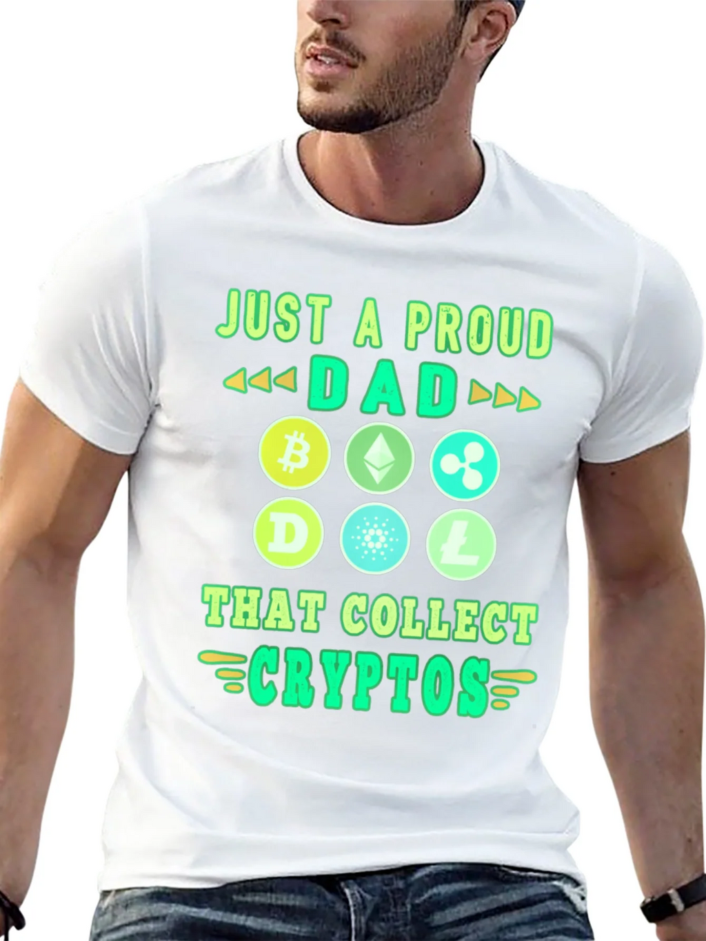 Proud Dad Crypto Collector Black Graphic Tee