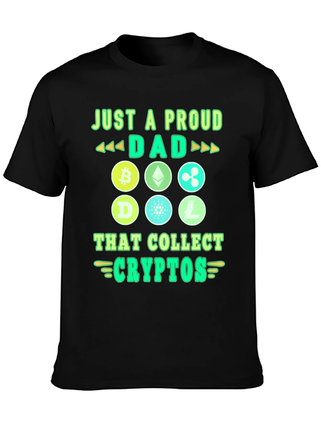 Proud Dad Crypto Collector Black Graphic Tee