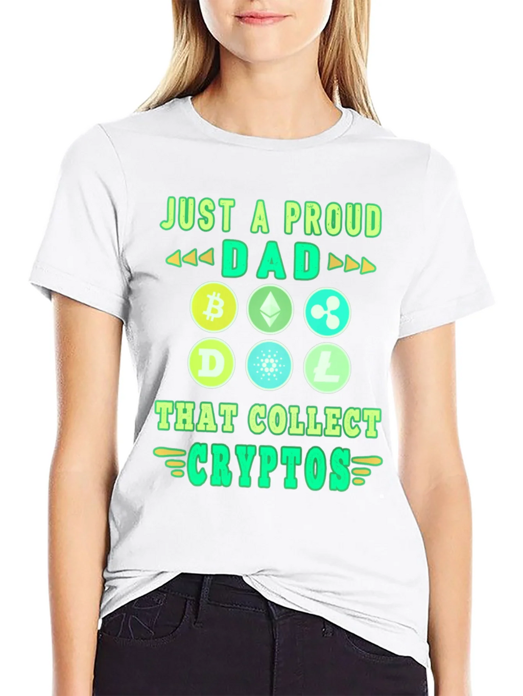 Proud Dad Crypto Collector Black Graphic Tee