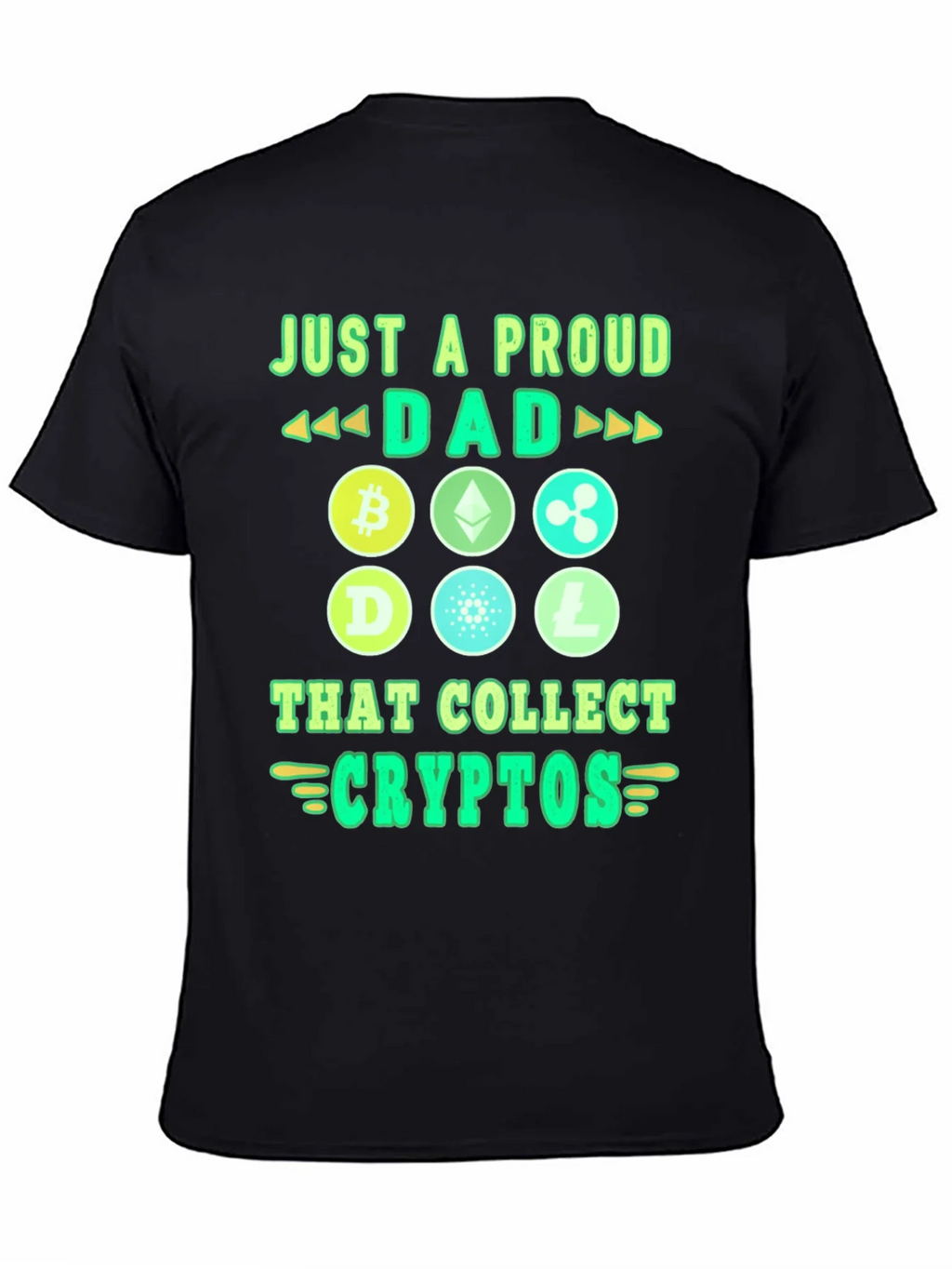 Proud Dad Crypto Collector Black Graphic Tee