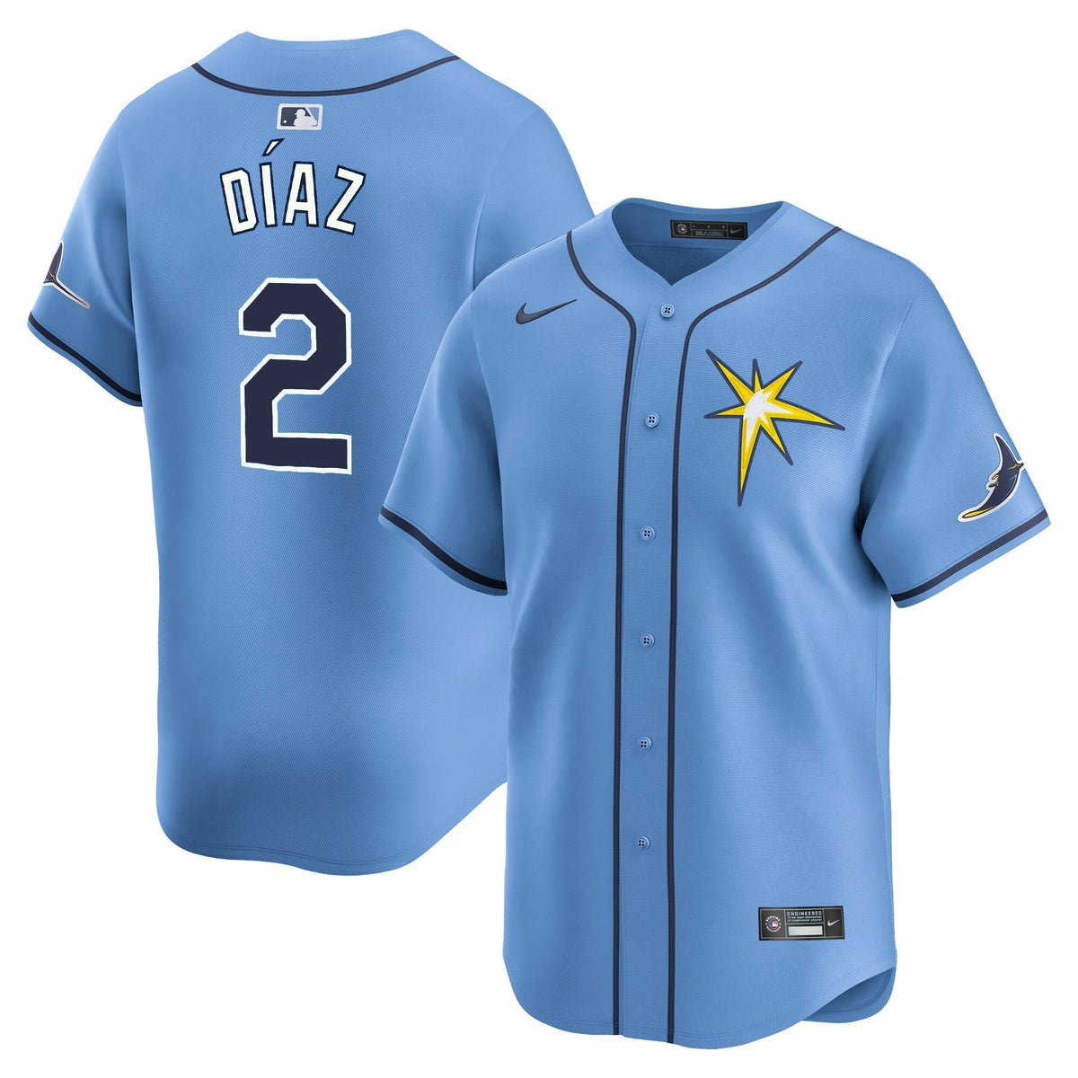 Yandy Diaz Tampa Bay Rays Alternate Jersey - Light Blue