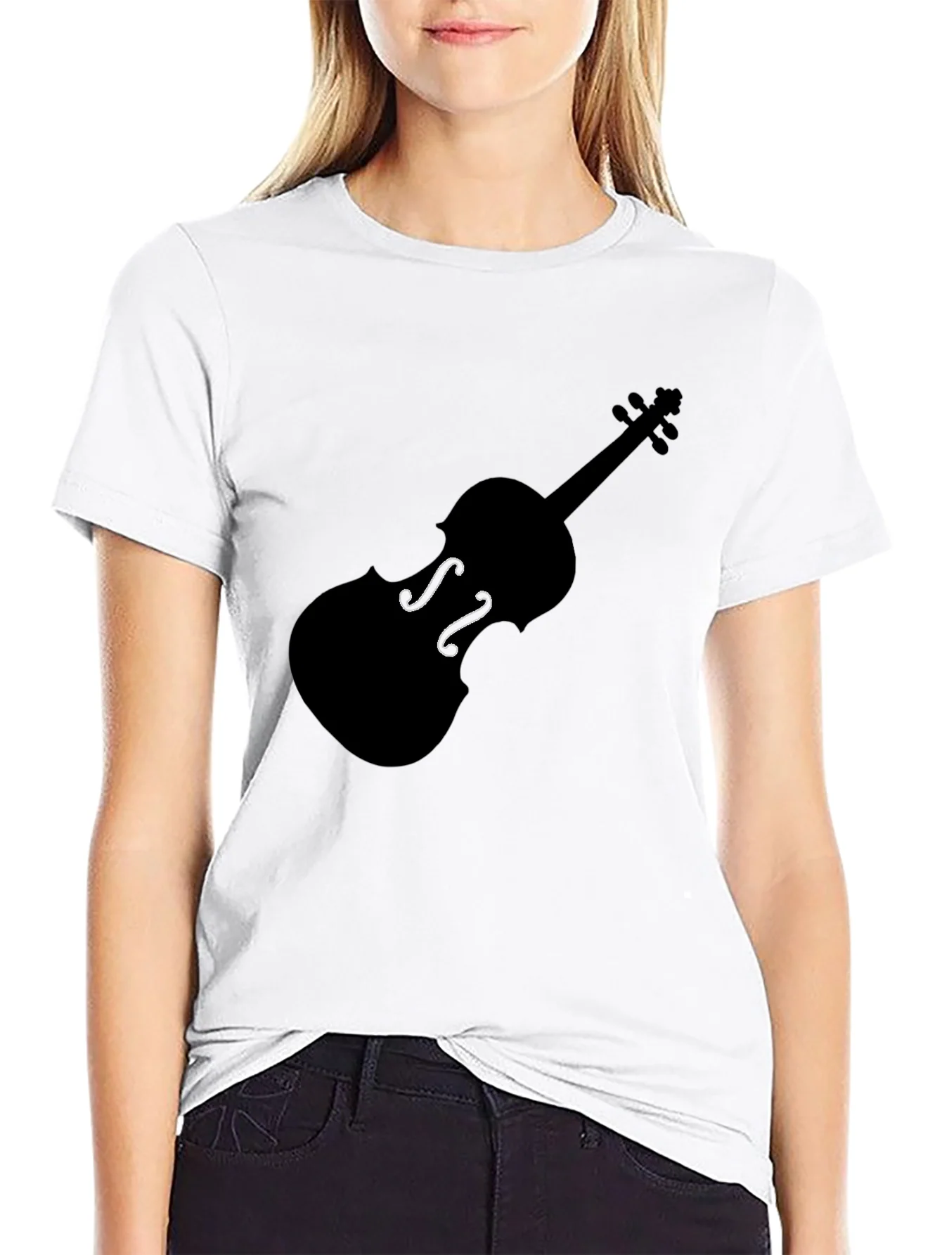 Violin Graphic Tee - Black Music Lover T-Shirt
