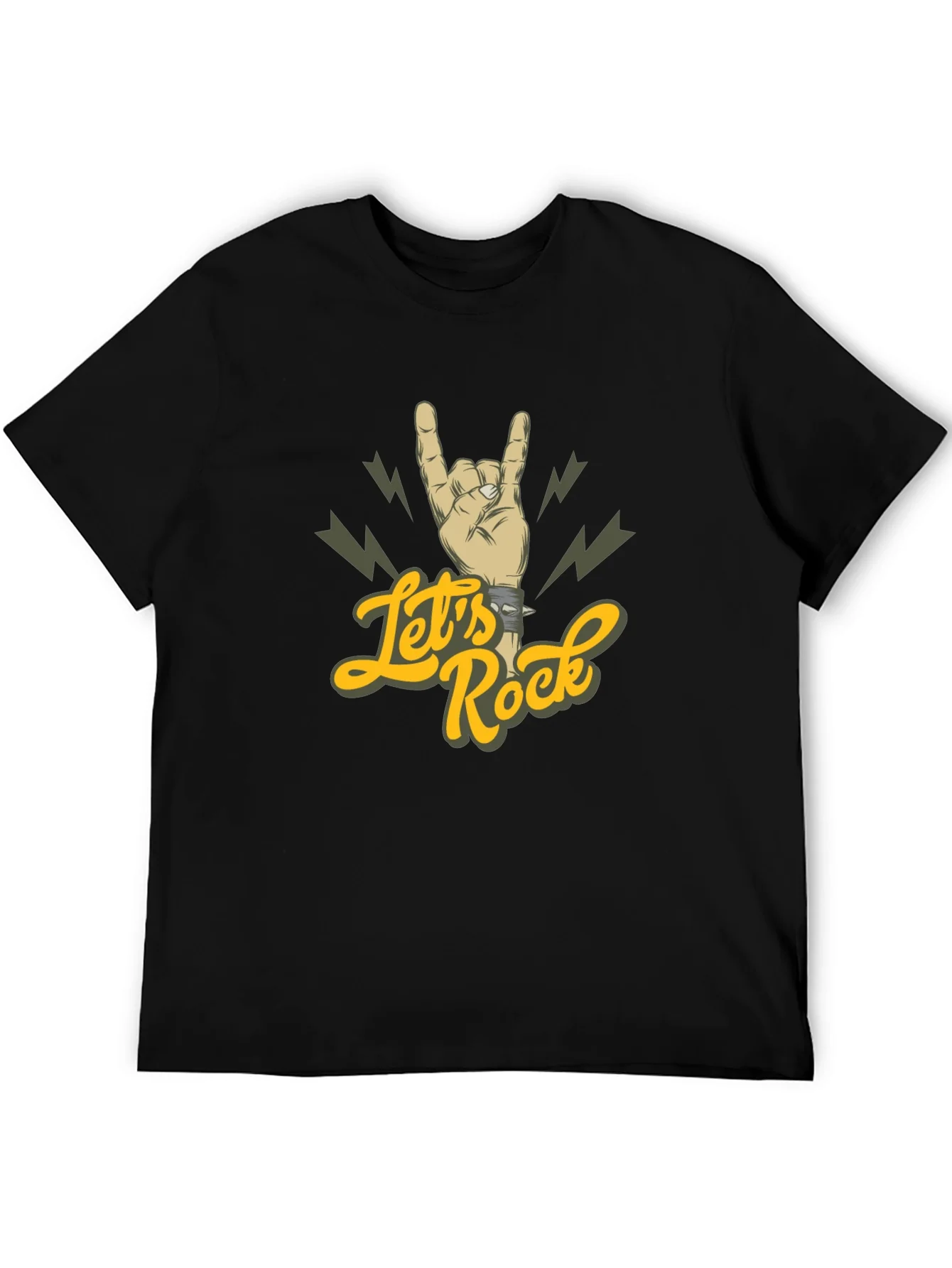 Lets Rock Hand Gesture Graphic Tee