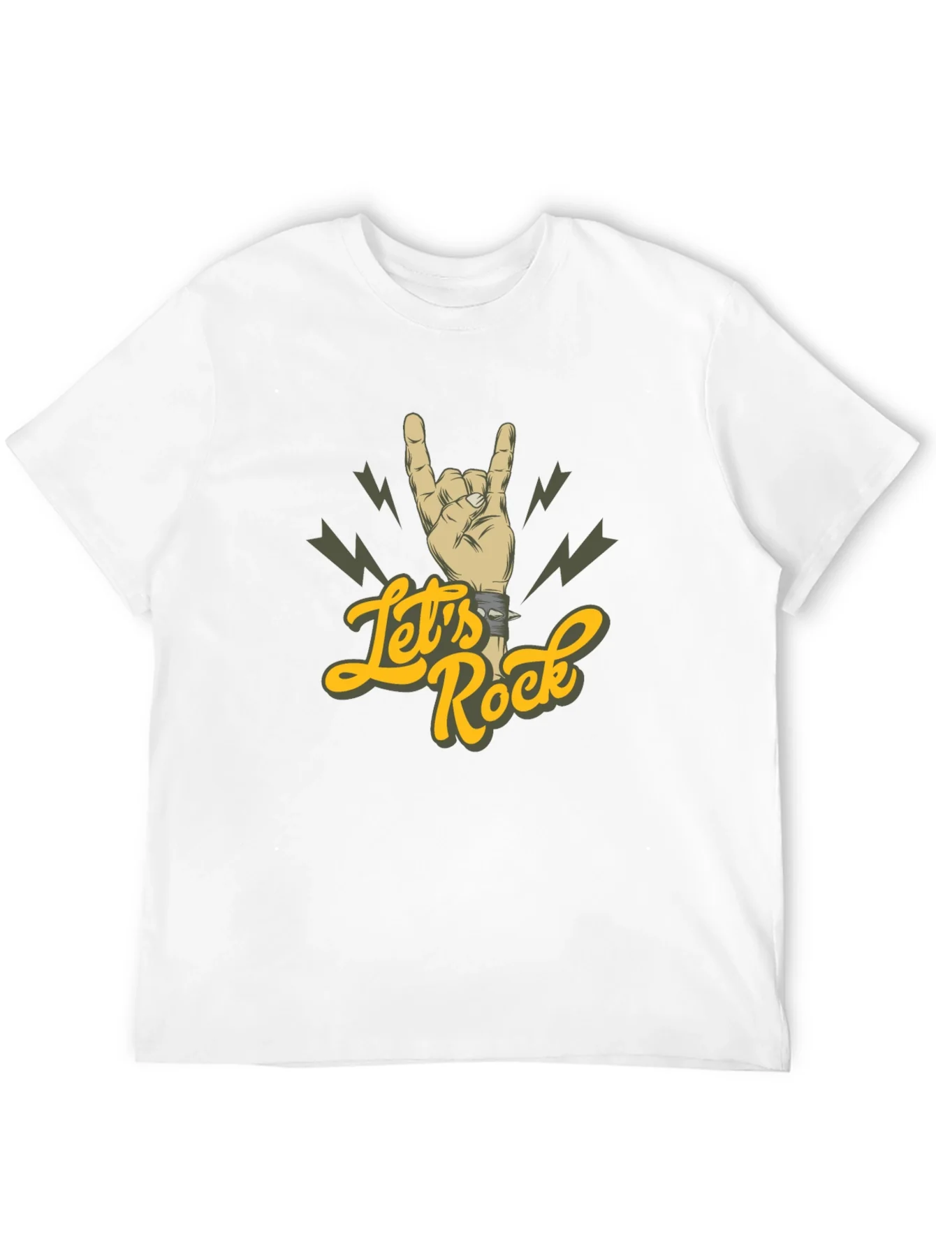 Lets Rock Hand Gesture Graphic Tee
