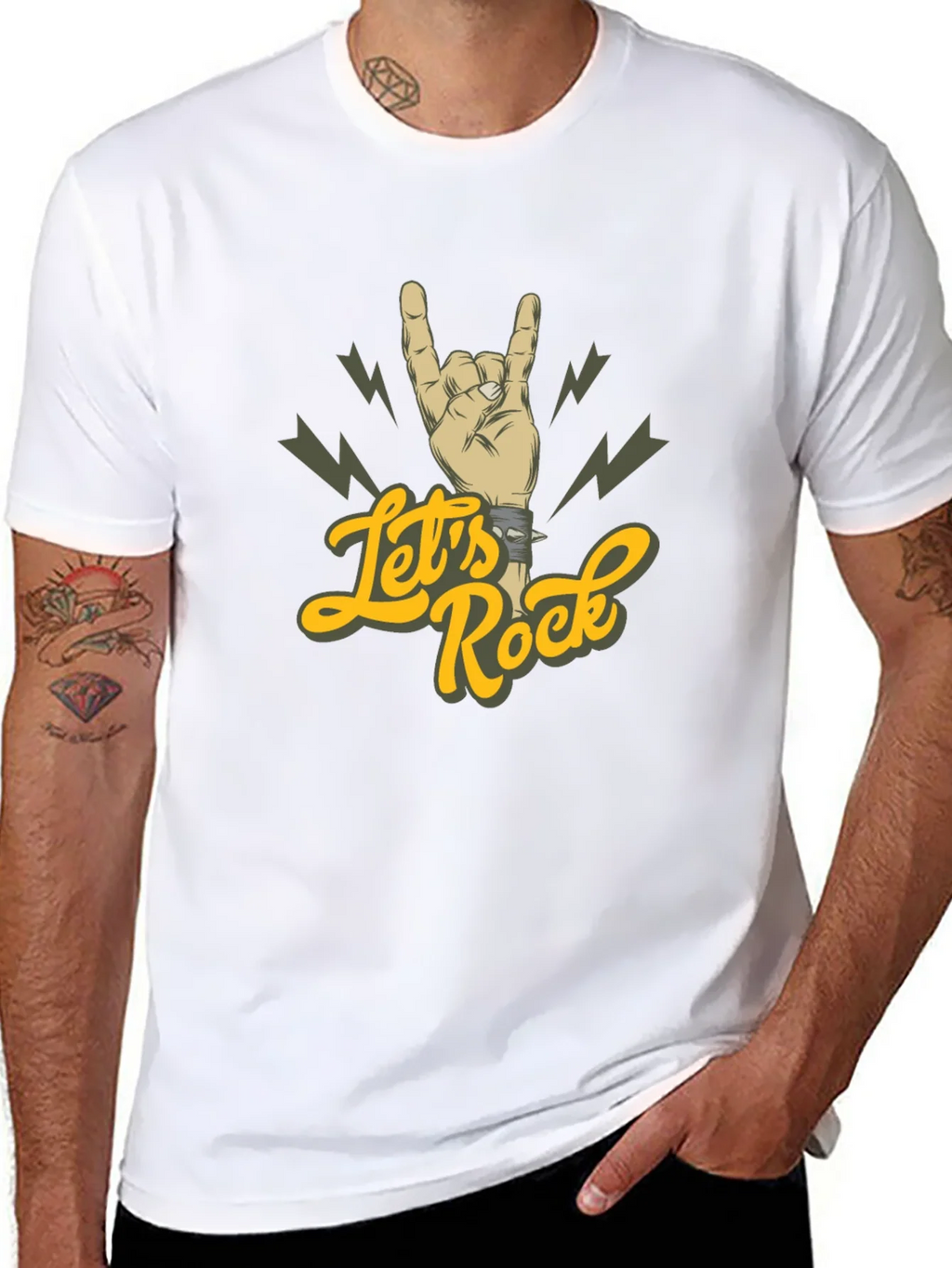 Lets Rock Hand Gesture Graphic Tee