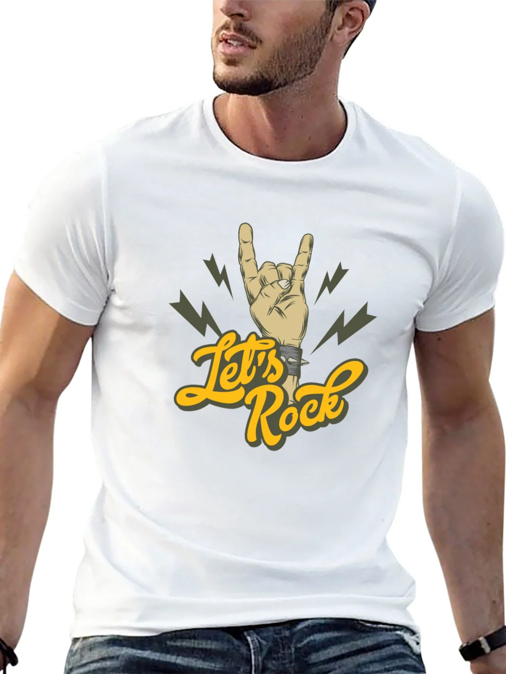 Lets Rock Hand Gesture Graphic Tee